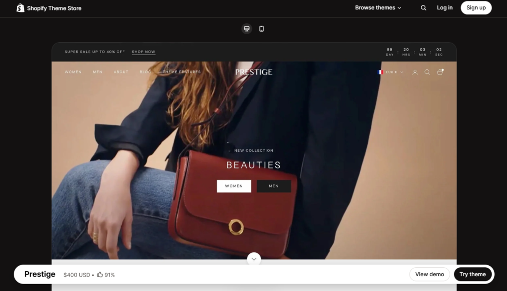 Shopify Prestige Tema